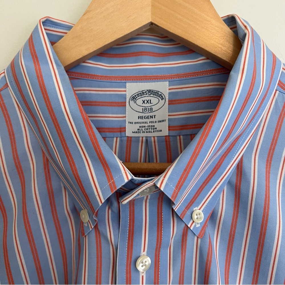 Brooks Brothers Button Down Shirt Mens Large Multicolor Stripe Long Sleeve - Picture 3 of 10